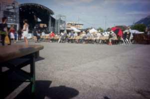 Hot afternoon sun and stage, pinhole lens, Bluegrass la Roche 2013