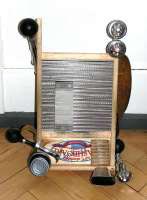 Columbus stainless steel washboard with bells and stuff