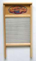 Columbus zinc washboard with the traditional spiral crimp